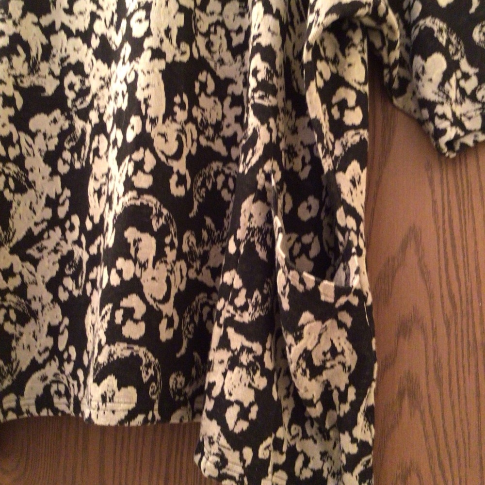 Cut Loose black beige tunic top pockets jersey viscose OS M-XL - Picture 3 of 14